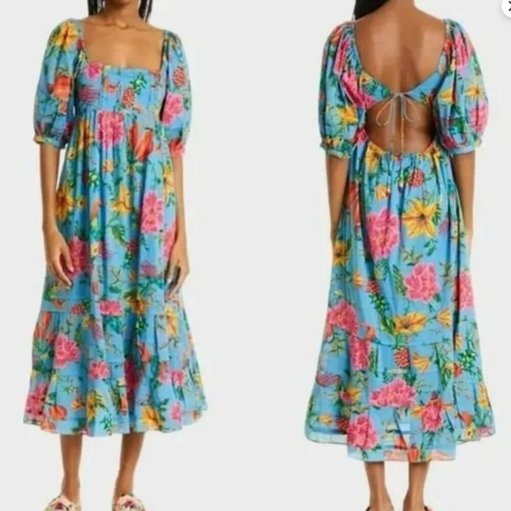 Farm Rio Toucans Garden Midi Dress - Picture 1 of 11